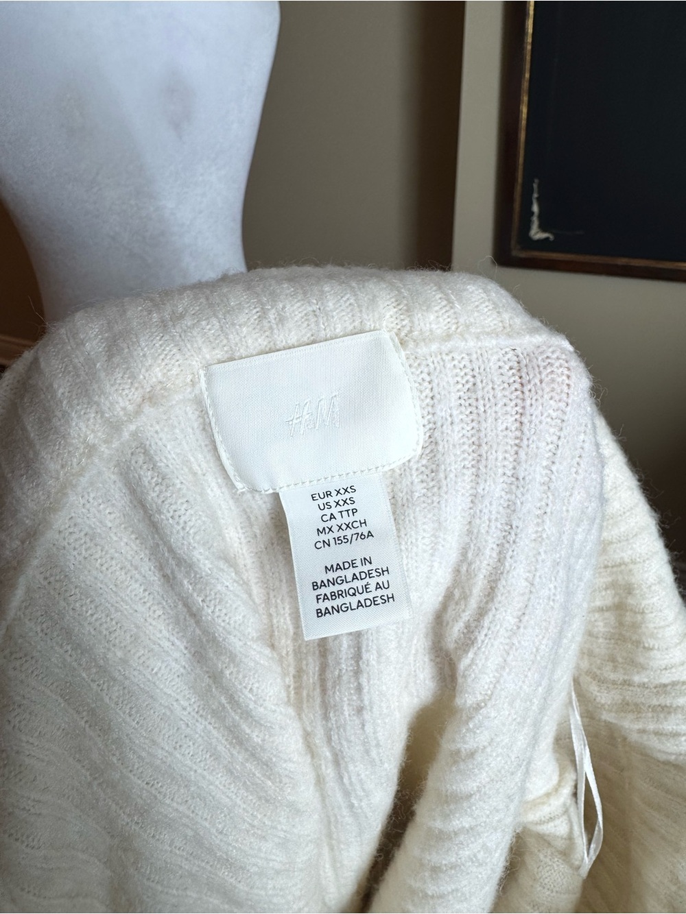 H&M Cream Off-the-Shoulder Ribbed Sweater - Picture 6 of 10